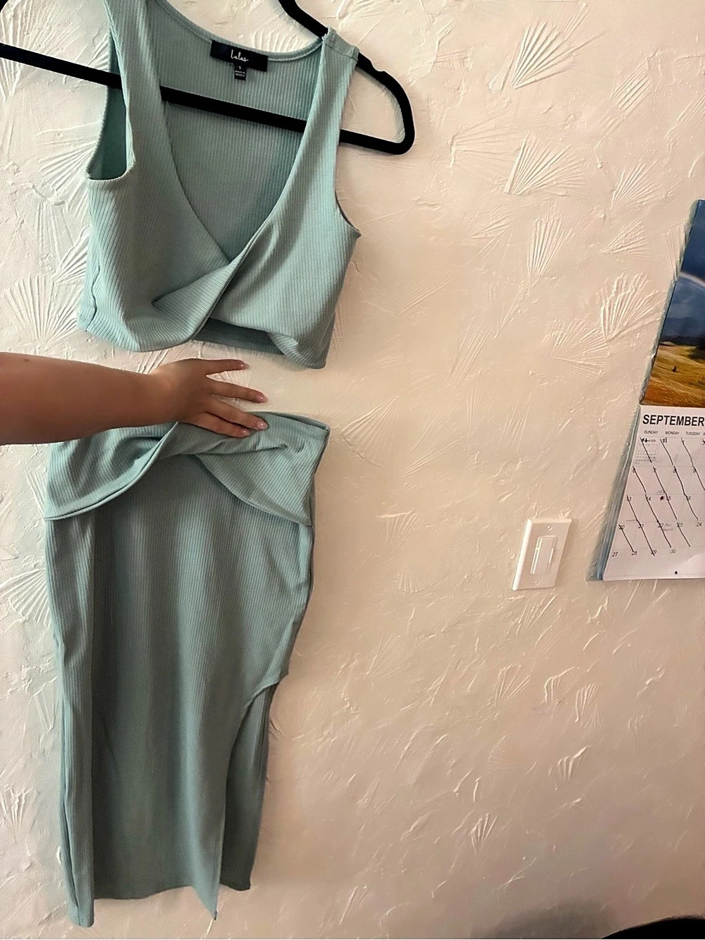 Lulus Sage Green Two-Piece Pants Set